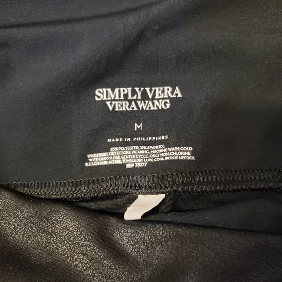 Simply Vera Wang Whimsigoth Black Pants Leggings Size M Stretch Casaul Comfy - Picture 4 of 4